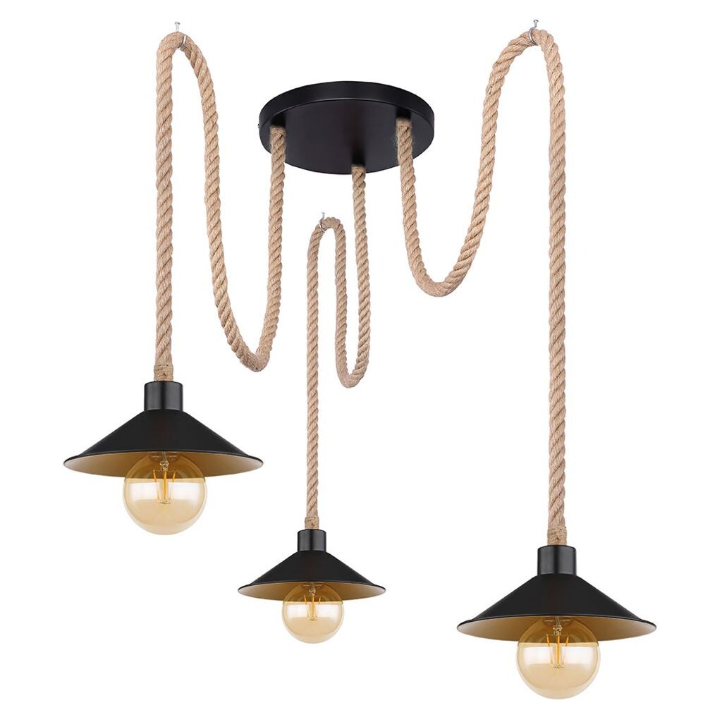 Подвесной светильник, пеньковая веревка, черный, золотой, H 170 см Globo Lighting
Подвесной светильник, пеньковая веревка, черный, золотой, H 170 см Globo Lighting