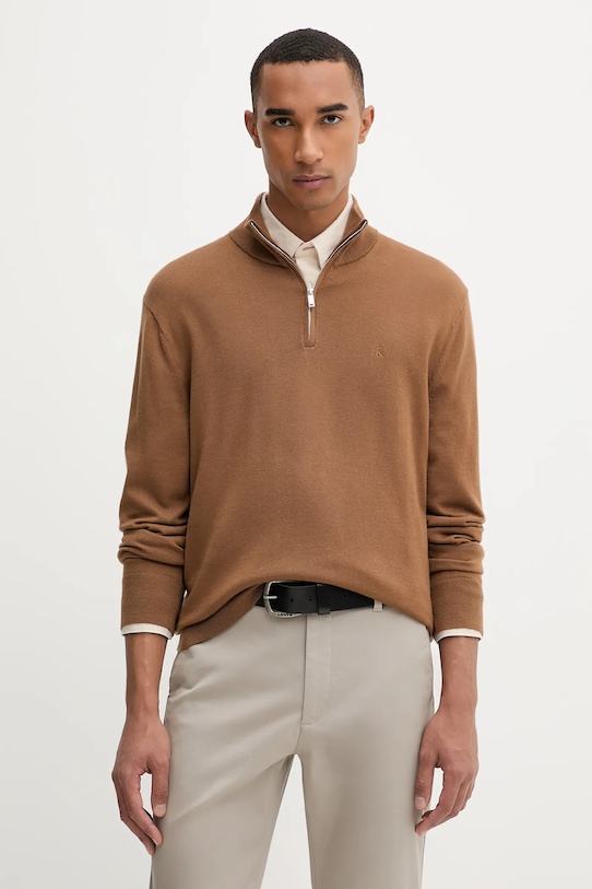 Шерстяной свитер Calvin Klein, коричневый
Шерстяной свитер Calvin Klein, коричневый