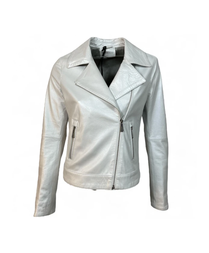 Белая короткая металлическая байкерская куртка Oakwood, белый
Белая короткая металлическая байкерская куртка Oakwood, белый