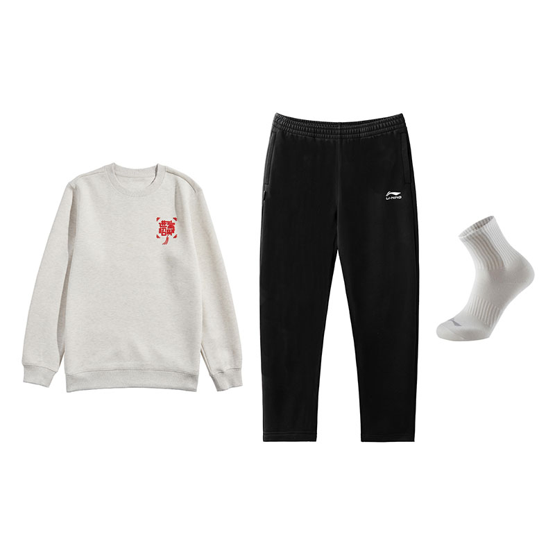 Li Ning Casual Sportswear Men's Li-Ning, heather серый top+черный pants (includes socks)
Li Ning Casual Sportswear Men's Li-Ning, heather серый top+черный pants (includes socks)