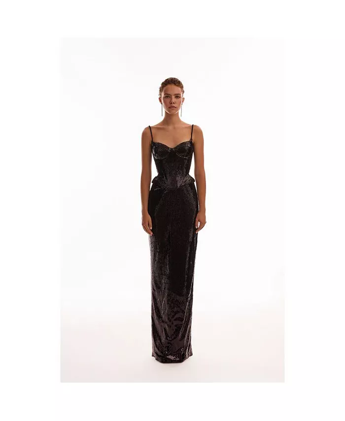 Женский сенсационный корсет на тонких бретельках с пайетками Milla, черный
Женский сенсационный корсет на тонких бретельках с пайетками Milla, черный