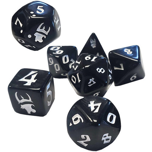 Аксессуары Steve Jackson Games Munchkin Polyhedral Dice Set: Black w/White (7)
Аксессуары Steve Jackson Games Munchkin Polyhedral Dice Set: Black w/White (7)