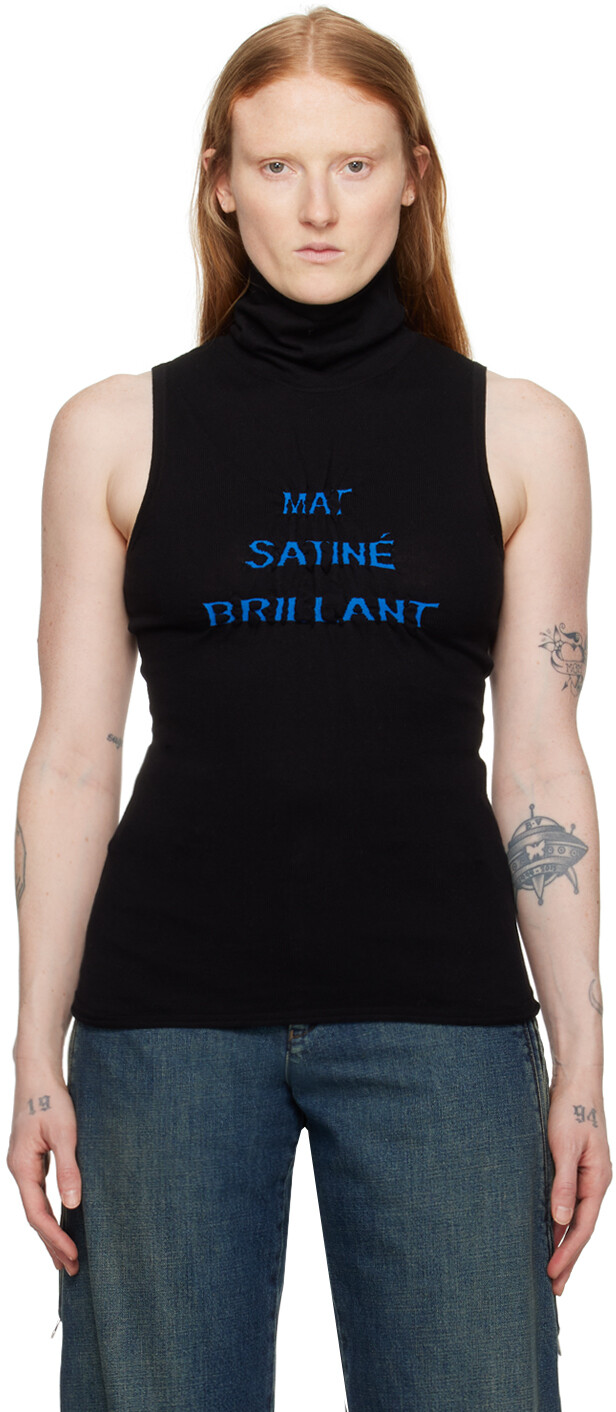 Черная майка с водолазкой Mm6 Maison Margiela, цвет Black/Blue
Черная майка с водолазкой Mm6 Maison Margiela, цвет Black/Blue