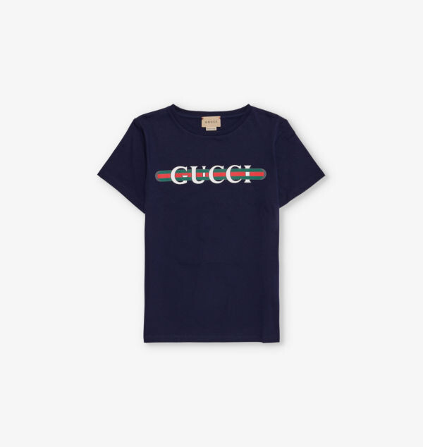 Футболка с круглым вырезом и фирменным принтом из хлопкового трикотажа для детей 4-10 лет Gucci, мультиколор
Футболка с круглым вырезом и фирменным принтом из хлопкового трикотажа для детей 4-10 лет Gucci, мультиколор