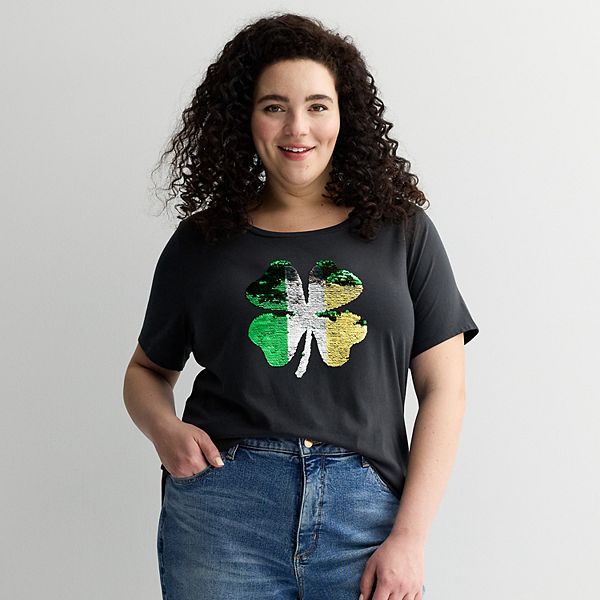 Футболка с коротким рукавом и пайетками Clover Plus Size Unbranded
Футболка с коротким рукавом и пайетками Clover Plus Size Unbranded