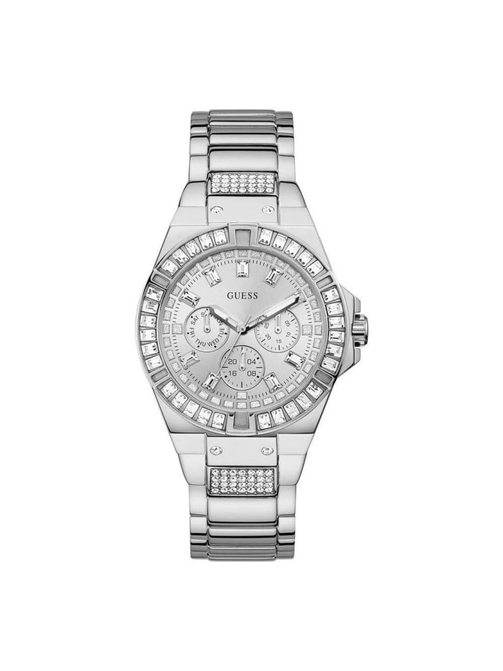Guess Аналоговые женские часы серебристого цвета
Guess Аналоговые женские часы серебристого цвета