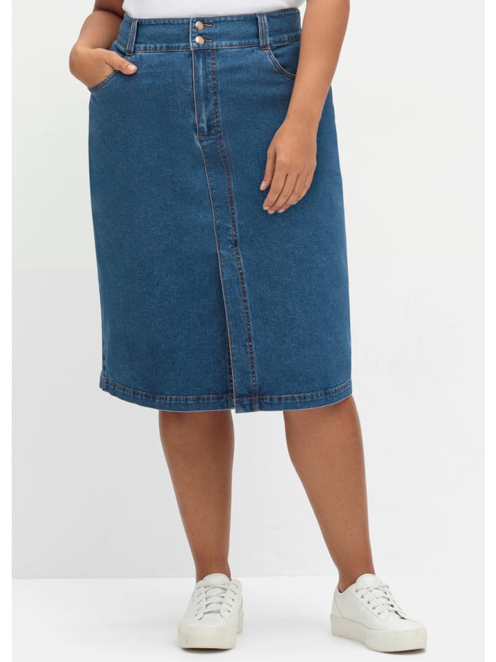 Юбка до колена sheego, синий деним
Юбка до колена sheego, синий деним