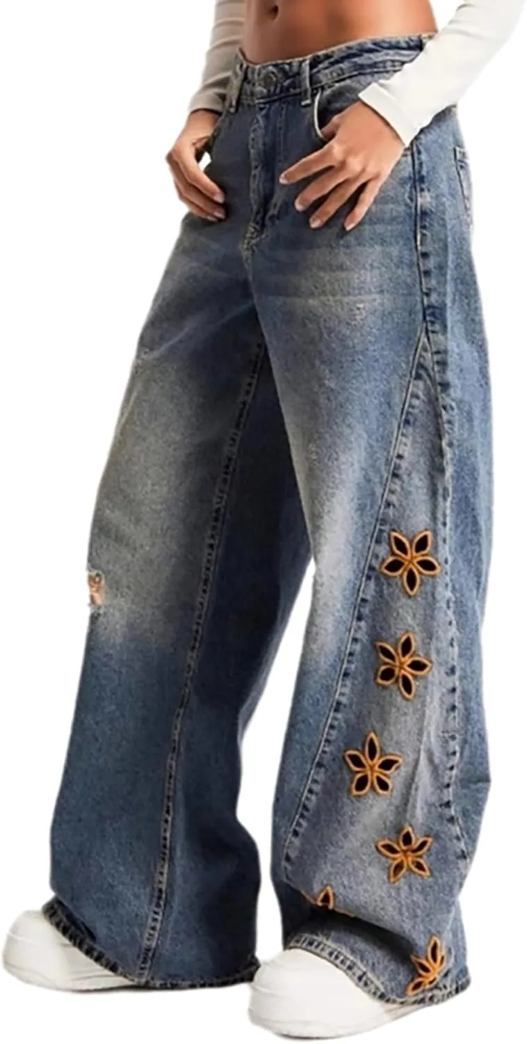 Женские джинсы Casual High Waisted с вышивкой цветов QLAUYIOE
Женские джинсы Casual High Waisted с вышивкой цветов QLAUYIOE