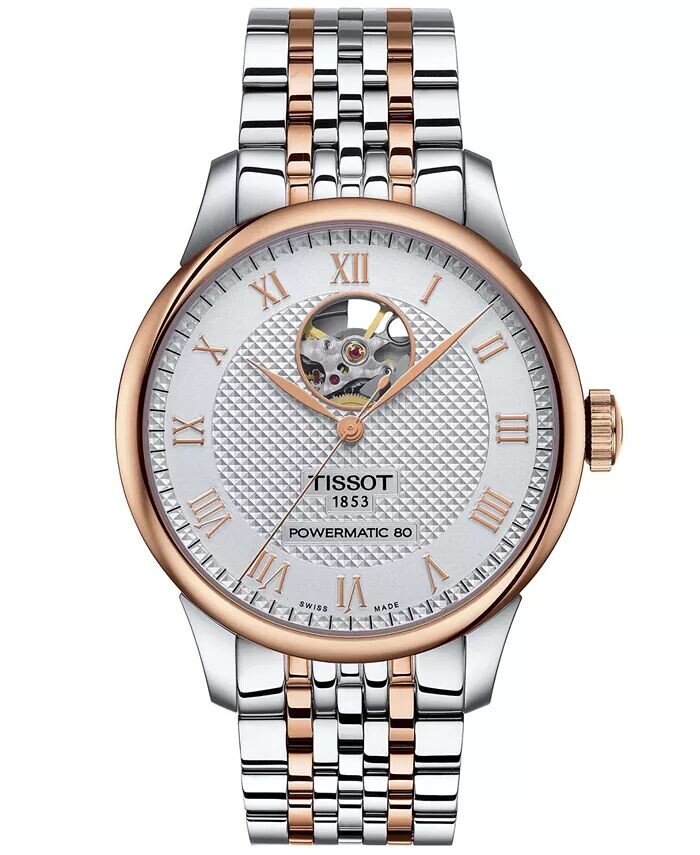 Мужские швейцарские автоматические часы Le Locle Powermatic 80 с открытым сердцем, двухцветный браслет из нержавеющей стали, 39 мм Tissot
Мужские швейцарские автоматические часы Le Locle Powermatic 80 с открытым сердцем, двухцветный браслет из нержавеющей стали, 39 мм Tissot