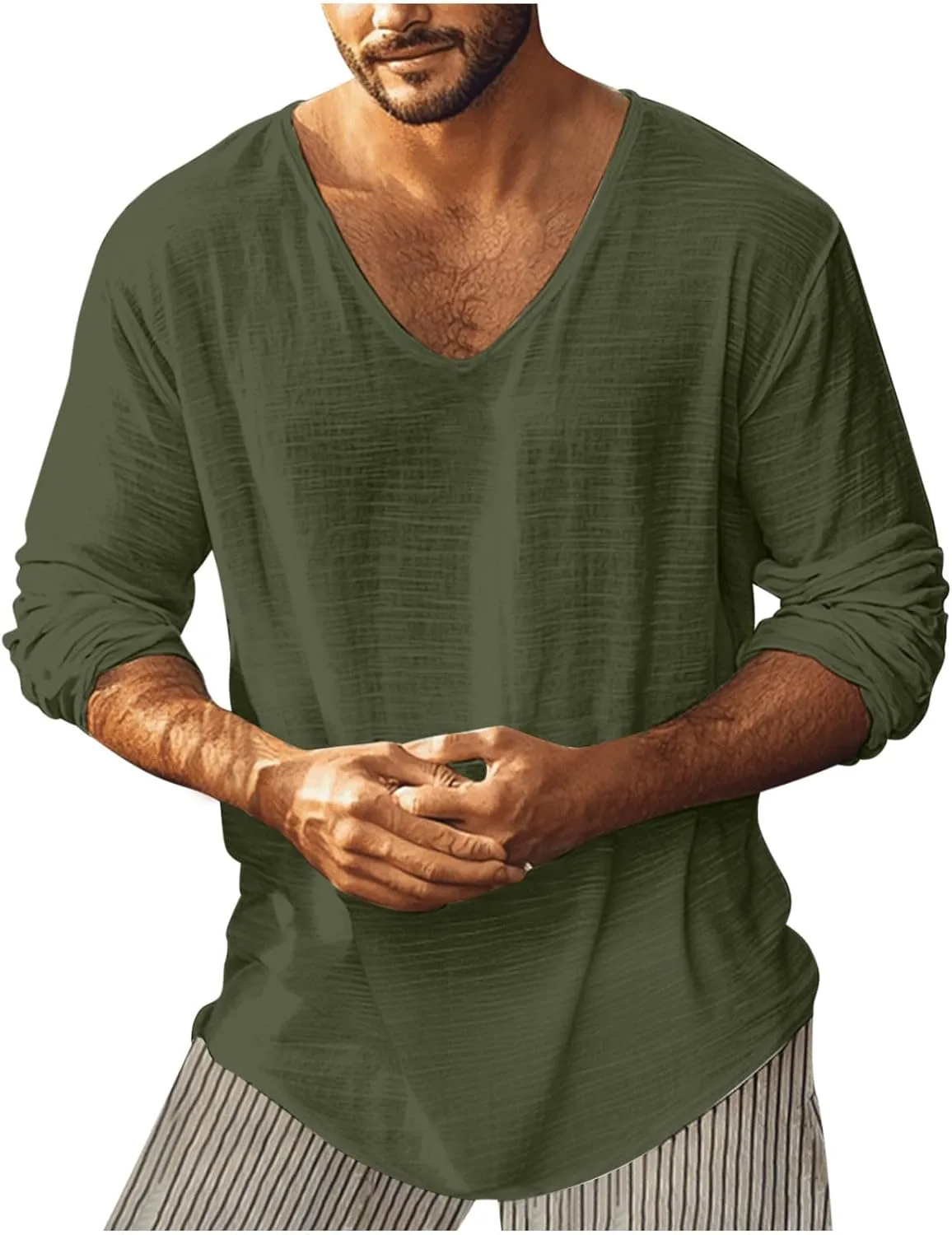 Рубашка Big and Tall Linen для мужчин, свободный крой, V-образный вырез
Рубашка Big and Tall Linen для мужчин, свободный крой, V-образный вырез