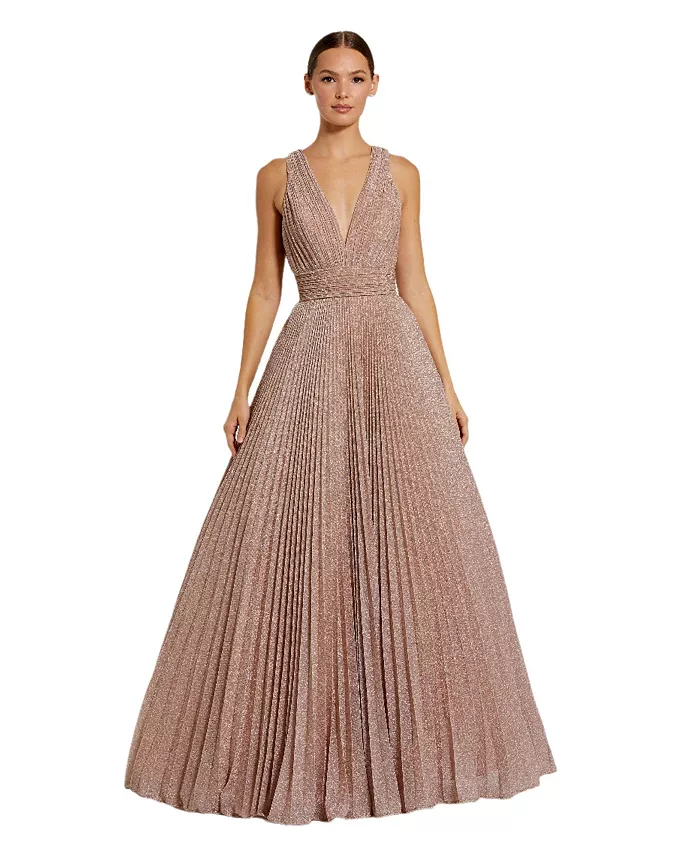 Женское мерцающее платье без рукавов из жоржета с плиссировкой Mac Duggal, золотой
Женское мерцающее платье без рукавов из жоржета с плиссировкой Mac Duggal, золотой