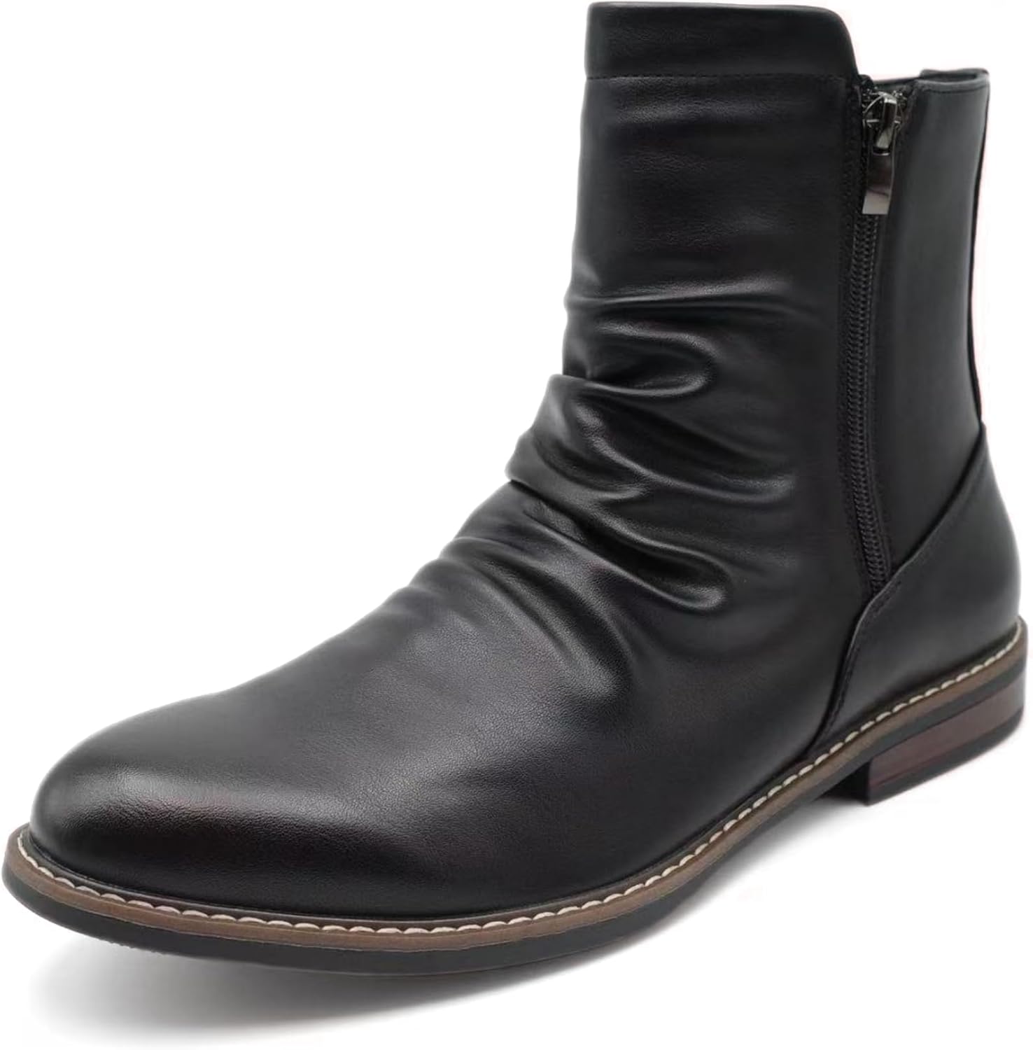 Мужские повседневные мотоциклетные боевые ботинки до щиколотки с боковой молнией и сборками Finishing & Sewing, черный
Мужские повседневные мотоциклетные боевые ботинки до щиколотки с боковой молнией и сборками Finishing & Sewing, черный