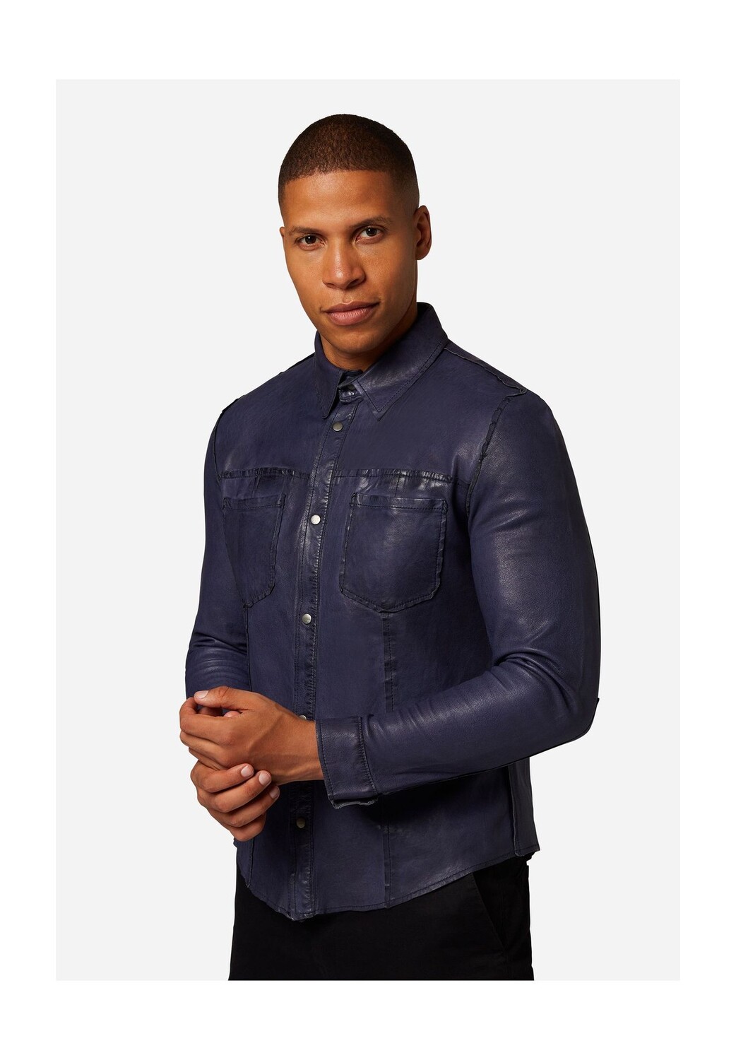 Мужская кожаная рубашка - обратная рубашка, двусторонняя кожаная рубашка RICANO, синий
Мужская кожаная рубашка - обратная рубашка, двусторонняя кожаная рубашка RICANO, синий