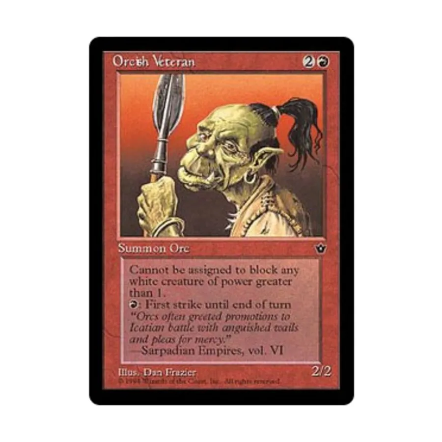 CCG Оркский ветеран - Вер. 1 (С4), MTG - Fallen Empires
CCG Оркский ветеран - Вер. 1 (С4), MTG - Fallen Empires