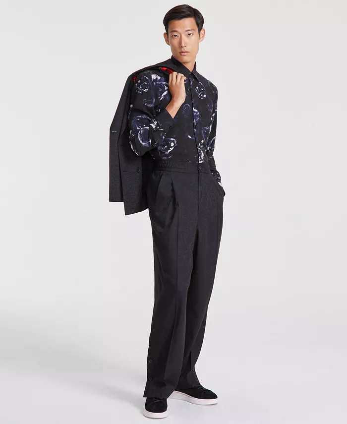 Мужские брюки-классика Modern-Fit с принтом логотипа и плиссировкой Hugo Boss, черный
Мужские брюки-классика Modern-Fit с принтом логотипа и плиссировкой Hugo Boss, черный