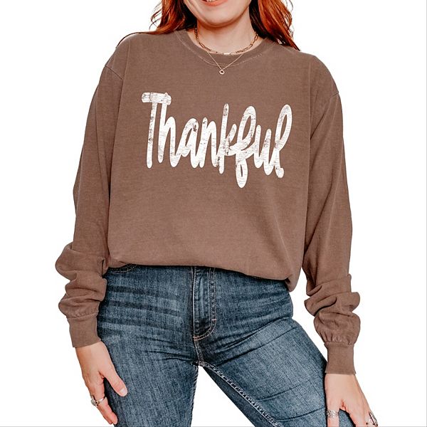 Футболка с принтом Thankful cursive distressed, женская, окрашенная в стиле garment dyed, с длинным рукавом Simply Sage Market, Espresso
Футболка с принтом Thankful cursive distressed, женская, окрашенная в стиле garment dyed, с длинным рукавом Simply Sage Market, Espresso