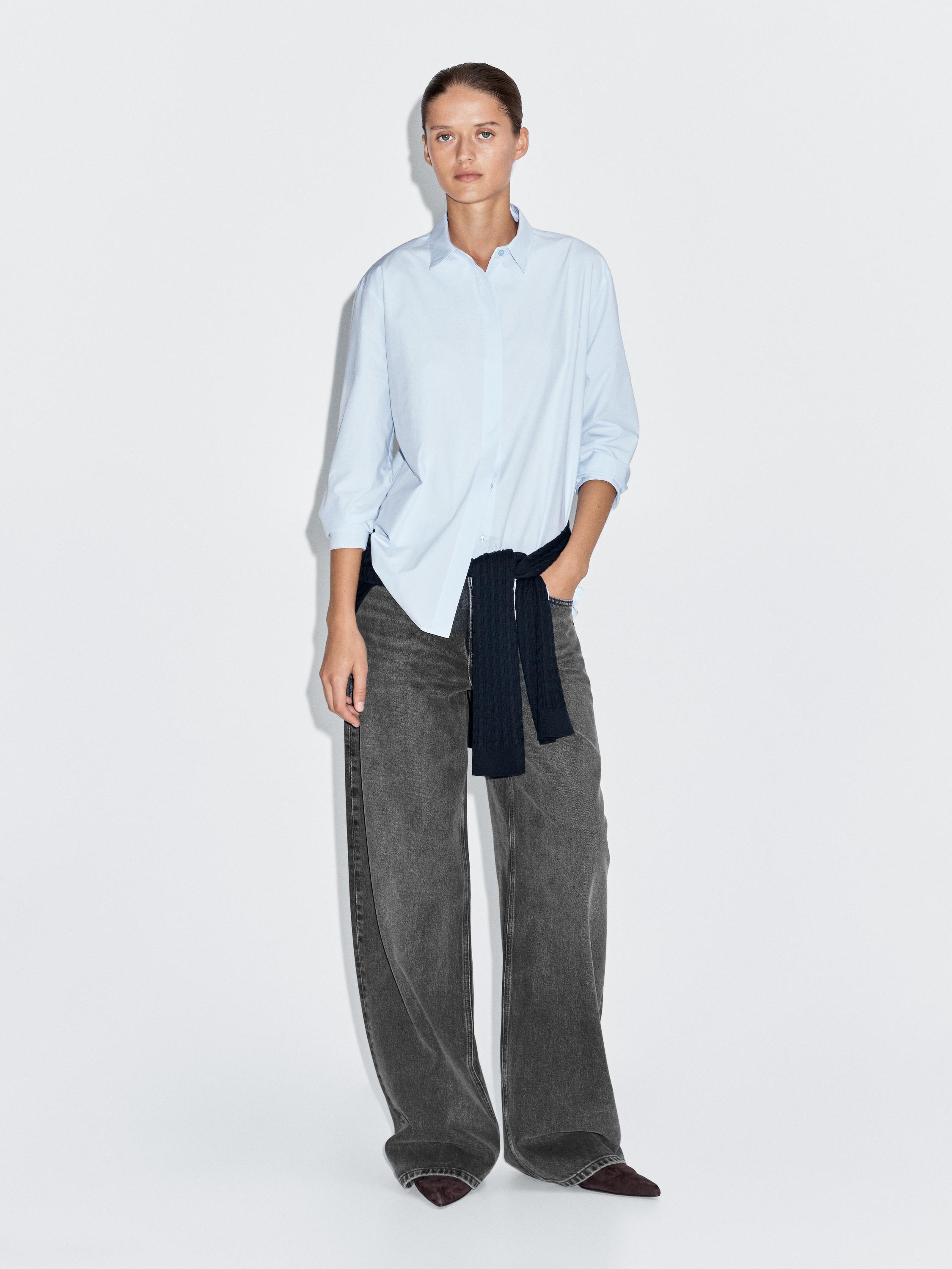 Рубашка из поплина с потайной застежкой Massimo Dutti, sky blue
Рубашка из поплина с потайной застежкой Massimo Dutti, sky blue