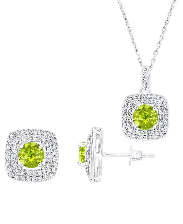Ожерелье с квадратным ореолом из двух камней: перидота (3-1/4 карата, tw) и выращенного в лаборатории белого сапфира (7/8 карата, tw) и соответствующие серьги-гвоздики из стерлингового серебра Macy'S, peridot
Ожерелье с квадратным ореолом из двух камней: перидота (3-1/4 карата, tw) и выращенного в лаборатории белого сапфира (7/8 карата, tw) и соответствующие серьги-гвоздики из стерлингового серебра Macy'S, peridot