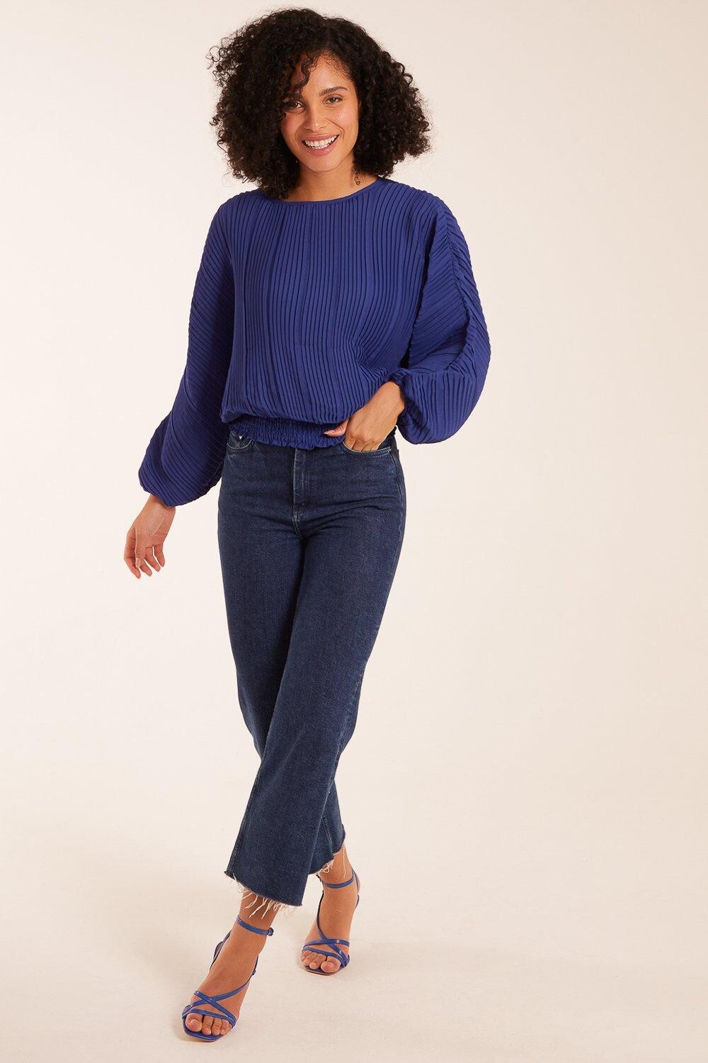 Плиссированный топ с длинными рукавами Blue Vanilla, синий
Плиссированный топ с длинными рукавами Blue Vanilla, синий