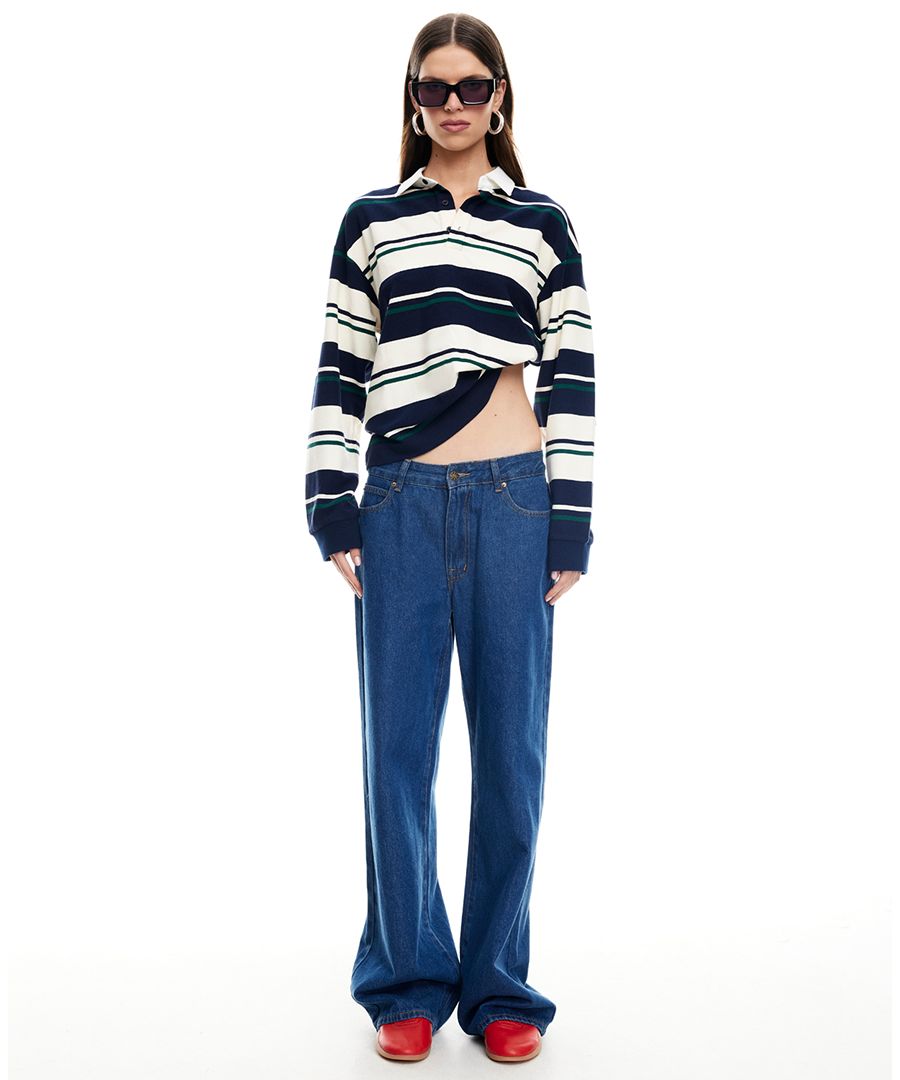 Женская блузка с длинными рукавами в стиле преппи, надеваемая через голову Lioness, Midnight Stripe
Женская блузка с длинными рукавами в стиле преппи, надеваемая через голову Lioness, Midnight Stripe