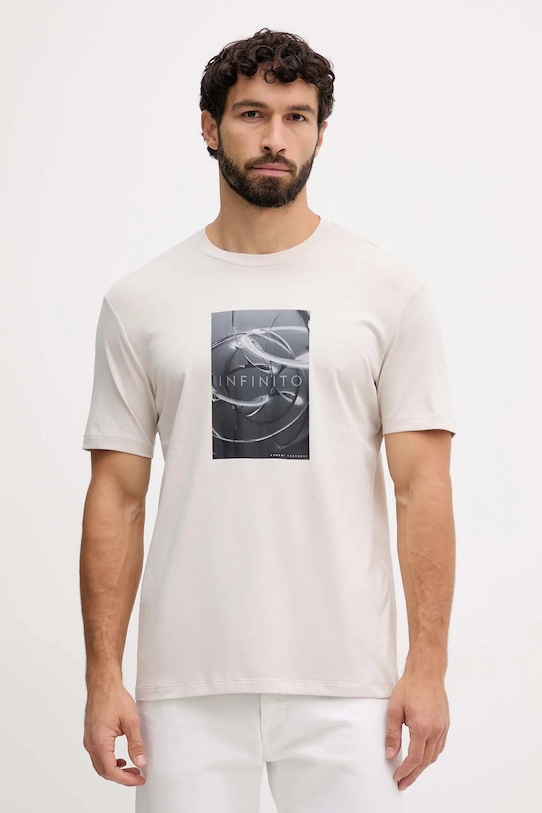 Хлопковая футболка Armani Exchange, бежевый
Хлопковая футболка Armani Exchange, бежевый