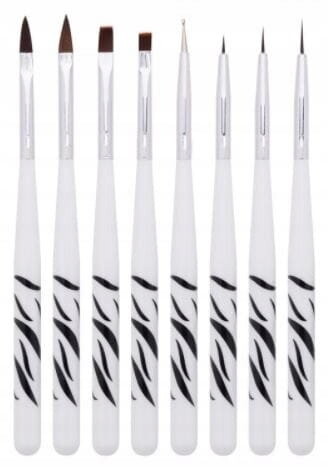 Набор кистей для геля, акрила и декора + щуп, набор 8 штук, узор зебра, Inna marka
Набор кистей для геля, акрила и декора + щуп, набор 8 штук, узор зебра, Inna marka