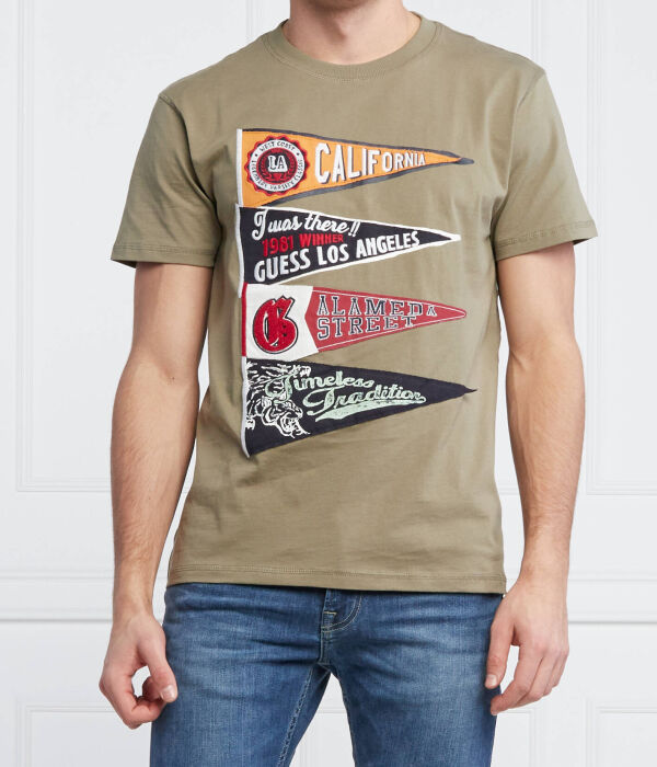Футболка с вымпелом Regular fit Guess Jeans, хаки
Футболка с вымпелом Regular fit Guess Jeans, хаки