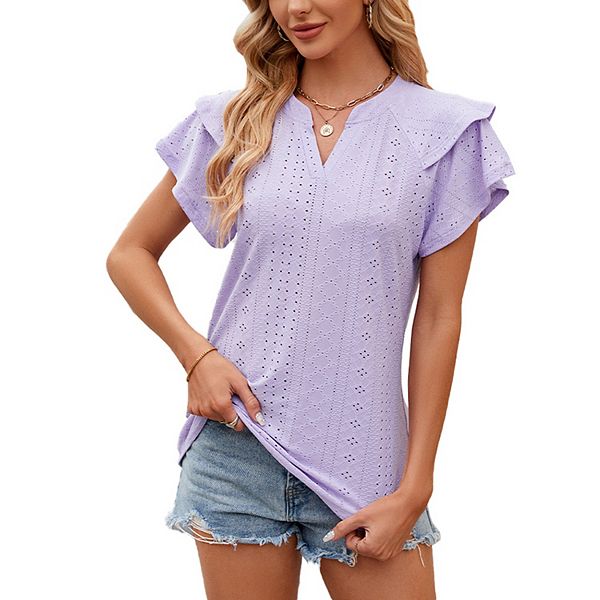 Блузка для женщин Boho с рюшами и V-образным вырезом Kojooin, Purple
Блузка для женщин Boho с рюшами и V-образным вырезом Kojooin, Purple