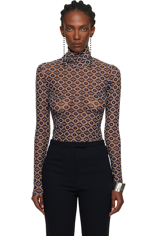 Прозрачный сетчатый верх Dries Van Noten, коричневый
Прозрачный сетчатый верх Dries Van Noten, коричневый