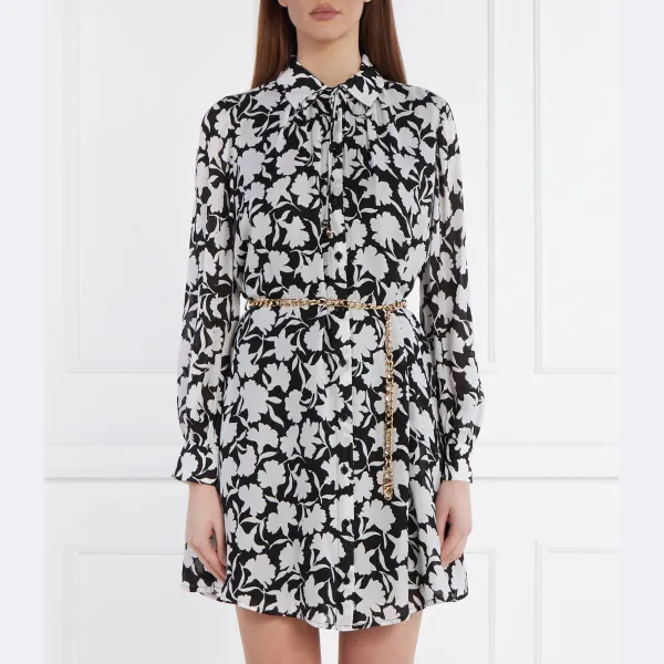 Платье с поясом и добавлением шелка Michael Kors, черный
Платье с поясом и добавлением шелка Michael Kors, черный