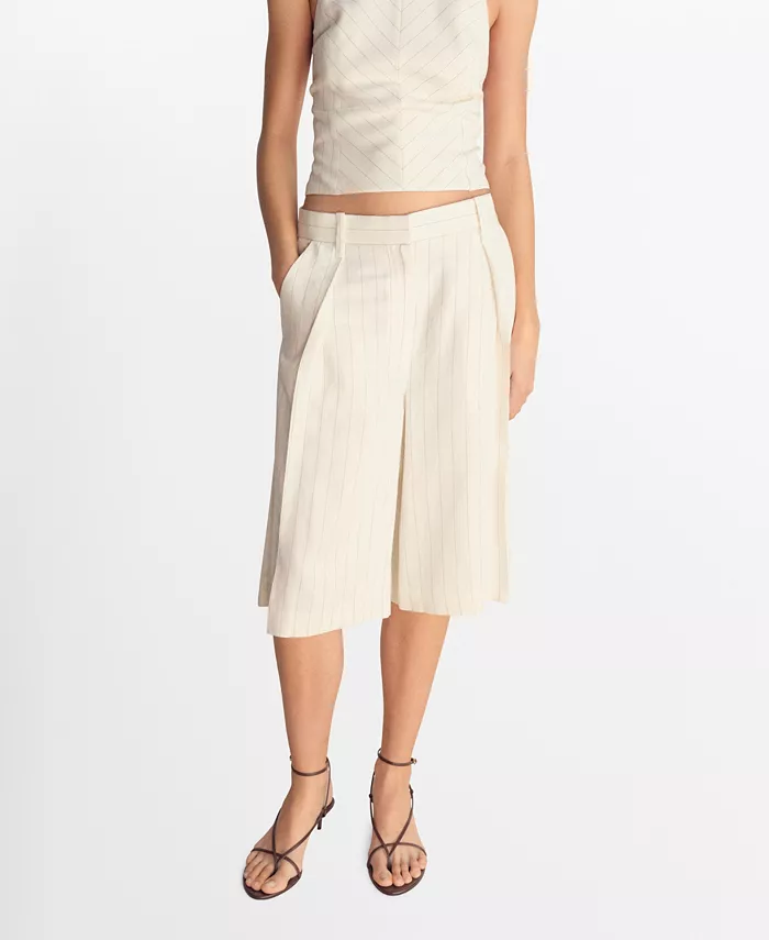 Женские полосатые шорты-бермуды из льняной смеси MANGO, коричневый/бежевый
Женские полосатые шорты-бермуды из льняной смеси MANGO, коричневый/бежевый