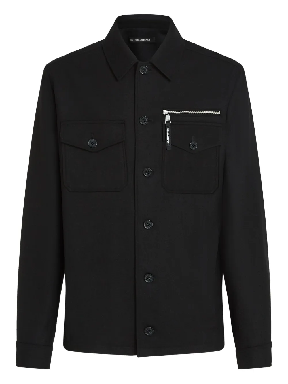 Куртка-рубашка с карманом на молнии KARL LAGERFELD, черный
Куртка-рубашка с карманом на молнии KARL LAGERFELD, черный