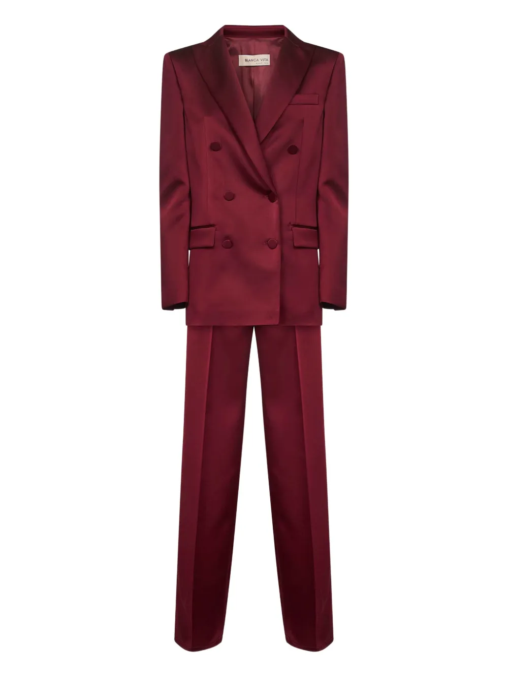Двубортный костюм с заостренными лацканами Blanca Vita, красный
Двубортный костюм с заостренными лацканами Blanca Vita, красный