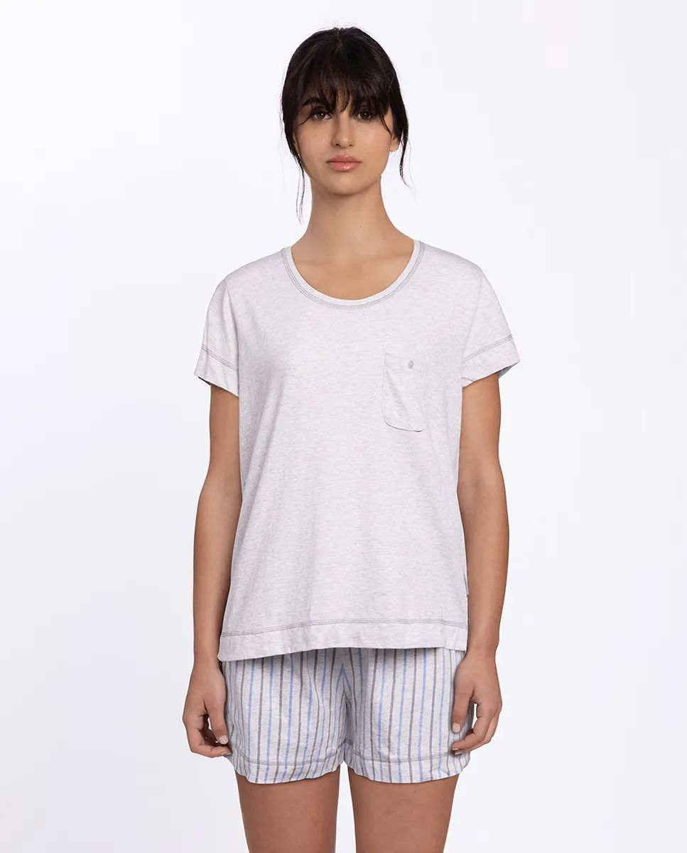 Женская короткая пижама из хлопка с принтом Punto Blanco, светло-серый
Женская короткая пижама из хлопка с принтом Punto Blanco, светло-серый