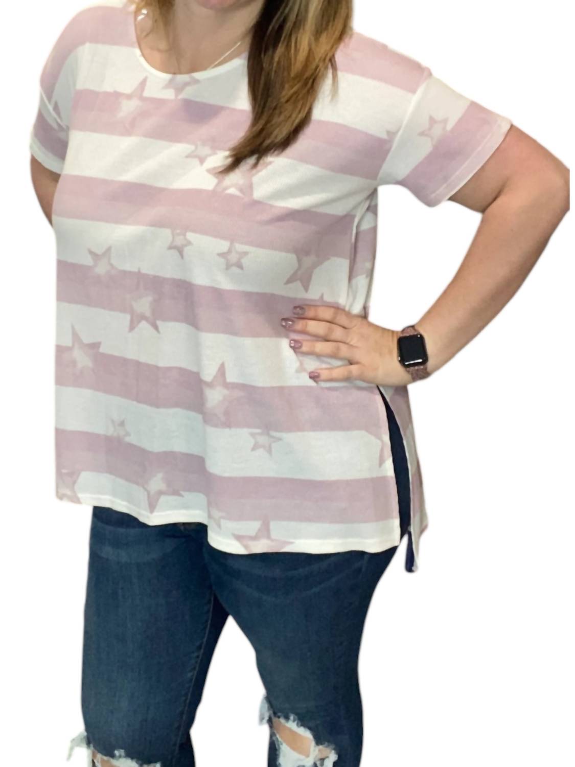 Футболка со звездами в лавандово-белом цвете honeyme
Футболка со звездами в лавандово-белом цвете honeyme