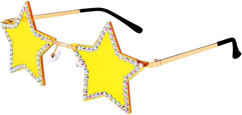 Солнцезащитные очки Woeoe без оправы в форме звезды, хрустальные солнцезащитные очки для женщин, стильные очки с пентаграммой, аксессуар для костюмированной вечеринки, Yellow
Солнцезащитные очки Woeoe без оправы в форме звезды, хрустальные солнцезащитные очки для женщин, стильные очки с пентаграммой, аксессуар для костюмированной вечеринки, Yellow