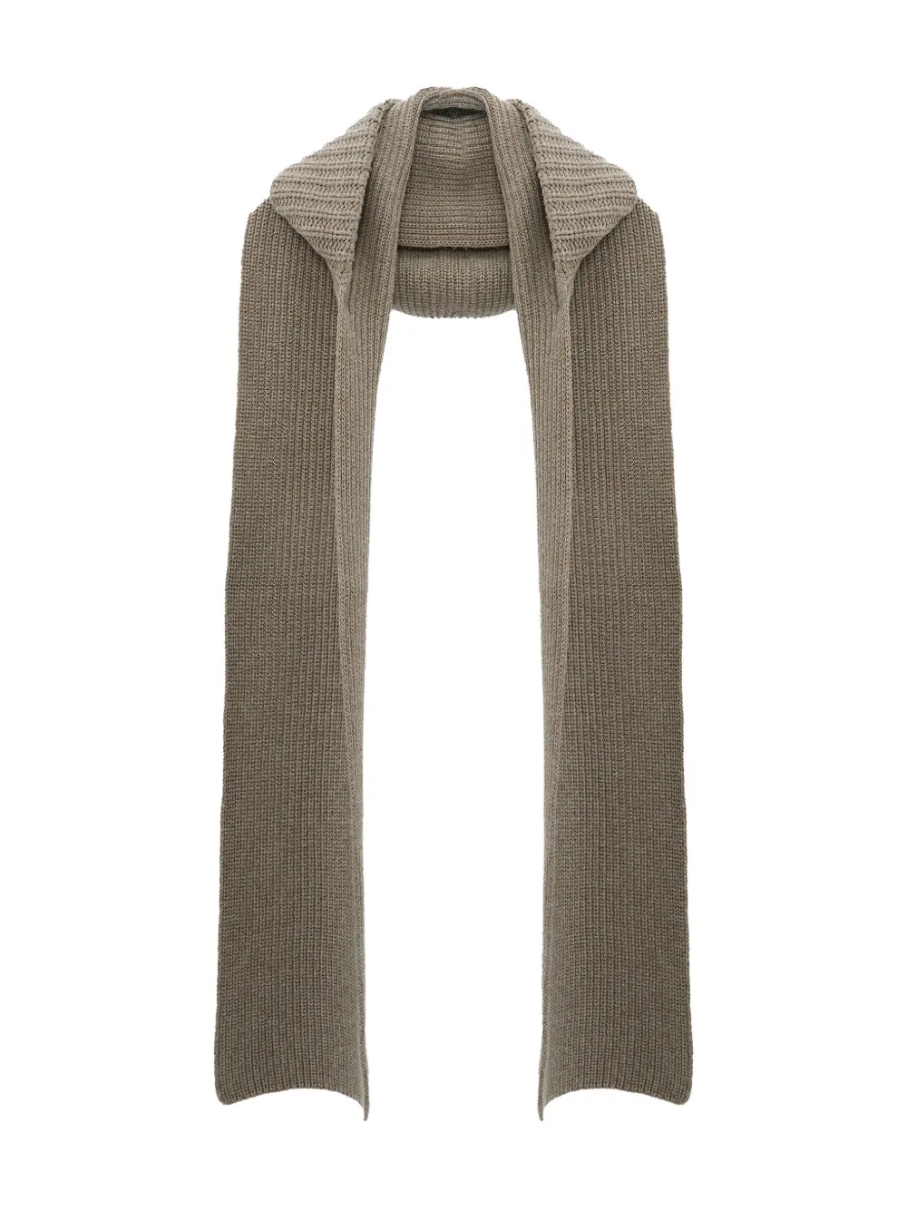 Вязаный шарф с капюшоном YVES SALOMON, серый 
Вязаный шарф с капюшоном YVES SALOMON, серый