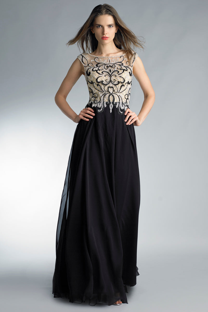 Вечернее платье без рукавов с V-образным вырезом сзади Basix Black Label, Champagne Black
Вечернее платье без рукавов с V-образным вырезом сзади Basix Black Label, Champagne Black