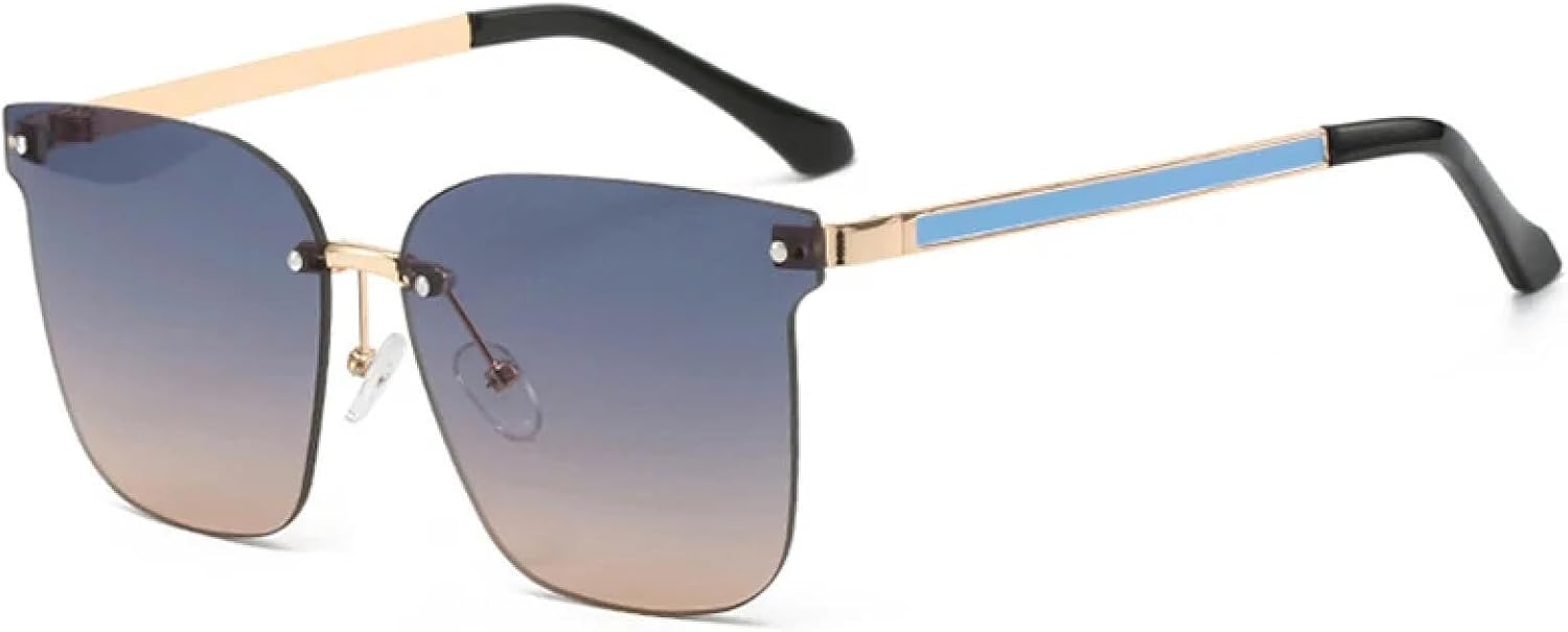 Большие солнцезащитные очки без оправы для женщин и мужчин, в стиле ретро, для занятий спортом на открытом воздухе и вождения, солнцезащитные очки с защитой от УФ-излучения UV400 TKKTLLT, Gold Blue Tea
Большие солнцезащитные очки без оправы для женщин и мужчин, в стиле ретро, для занятий спортом на открытом воздухе и вождения, солнцезащитные очки с защитой от УФ-излучения UV400 TKKTLLT, Gold Blue Tea