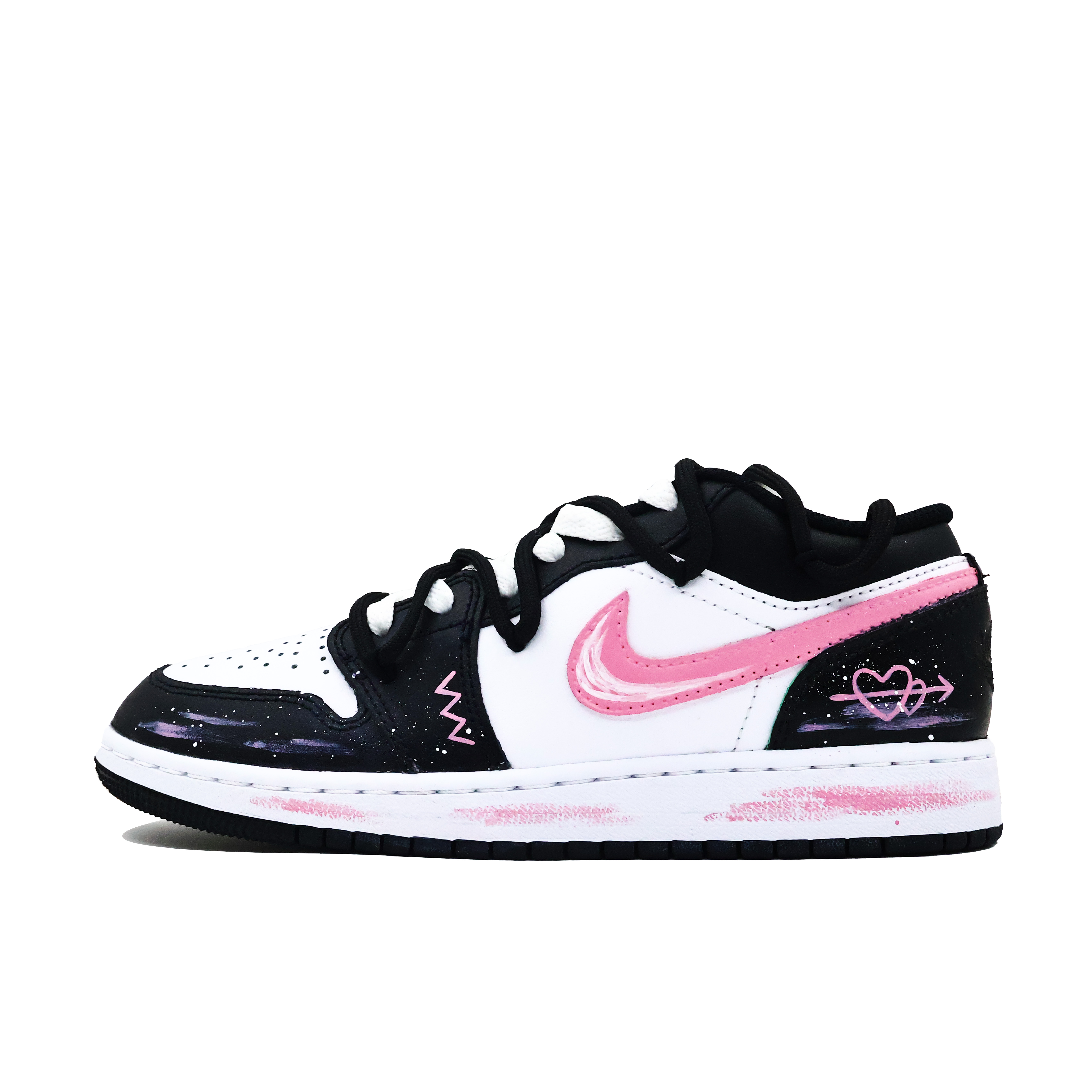 Баскетбольные кроссовки Air 1 для детей начальной школы Jordan, черный/розовый 
Баскетбольные кроссовки Air 1 для детей начальной школы Jordan, черный/розовый