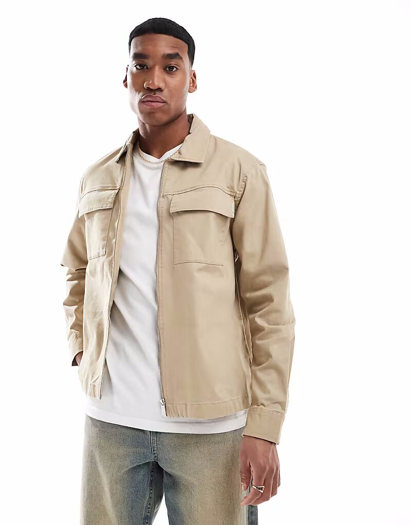 Верхняя рубашка River Island с застежкой-молнией спереди в цвете «средний камень»
Верхняя рубашка River Island с застежкой-молнией спереди в цвете «средний камень»