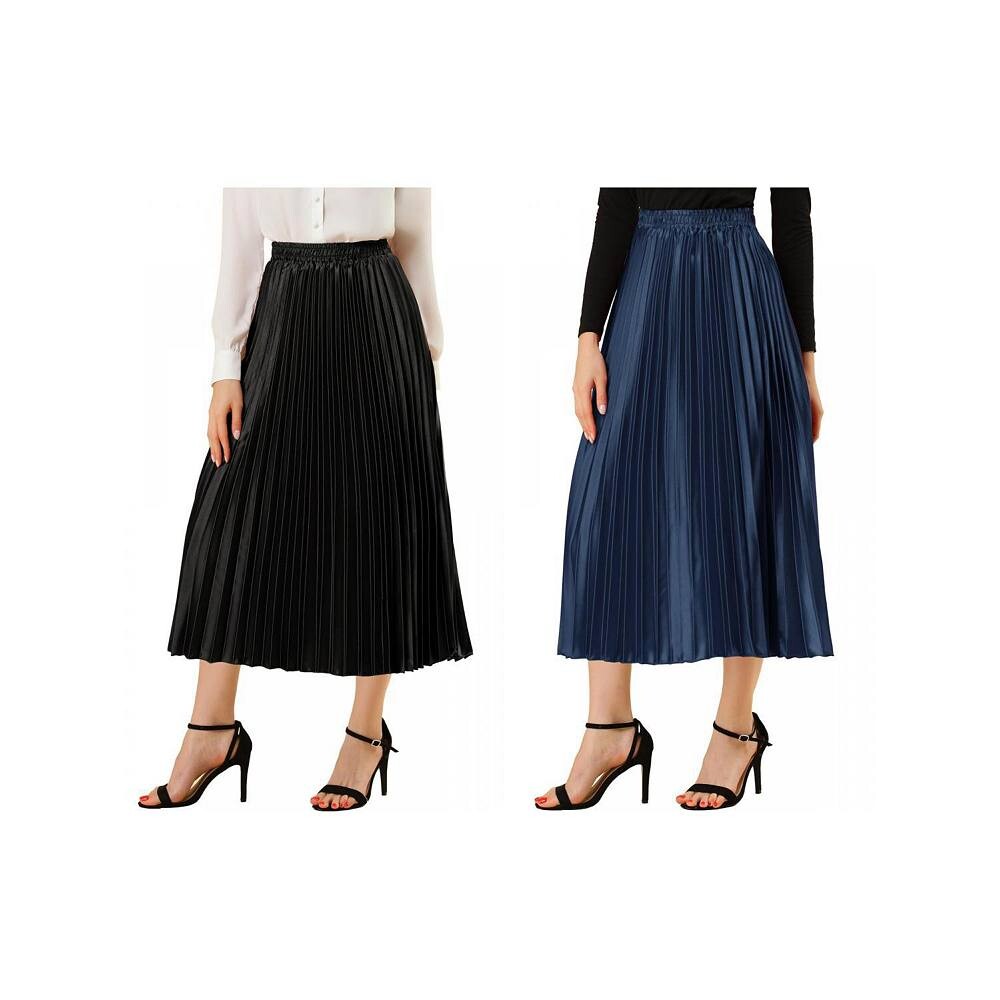 2 упаковки женских блестящих плиссированных миди-юбок металлик с эластичной резинкой на талии ALLEGRA K, цвет Black And Dark Blue
2 упаковки женских блестящих плиссированных миди-юбок металлик с эластичной резинкой на талии ALLEGRA K, цвет Black And Dark Blue