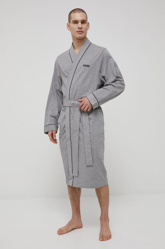 Хлопковый халат 50469624 Boss, серый 
Хлопковый халат 50469624 Boss, серый