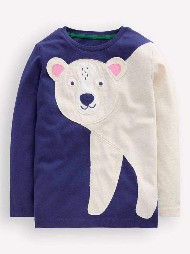 Детская хлопковая футболка с веселым аппликацией Mini Boden, Blue Marl Polar Bear
Детская хлопковая футболка с веселым аппликацией Mini Boden, Blue Marl Polar Bear