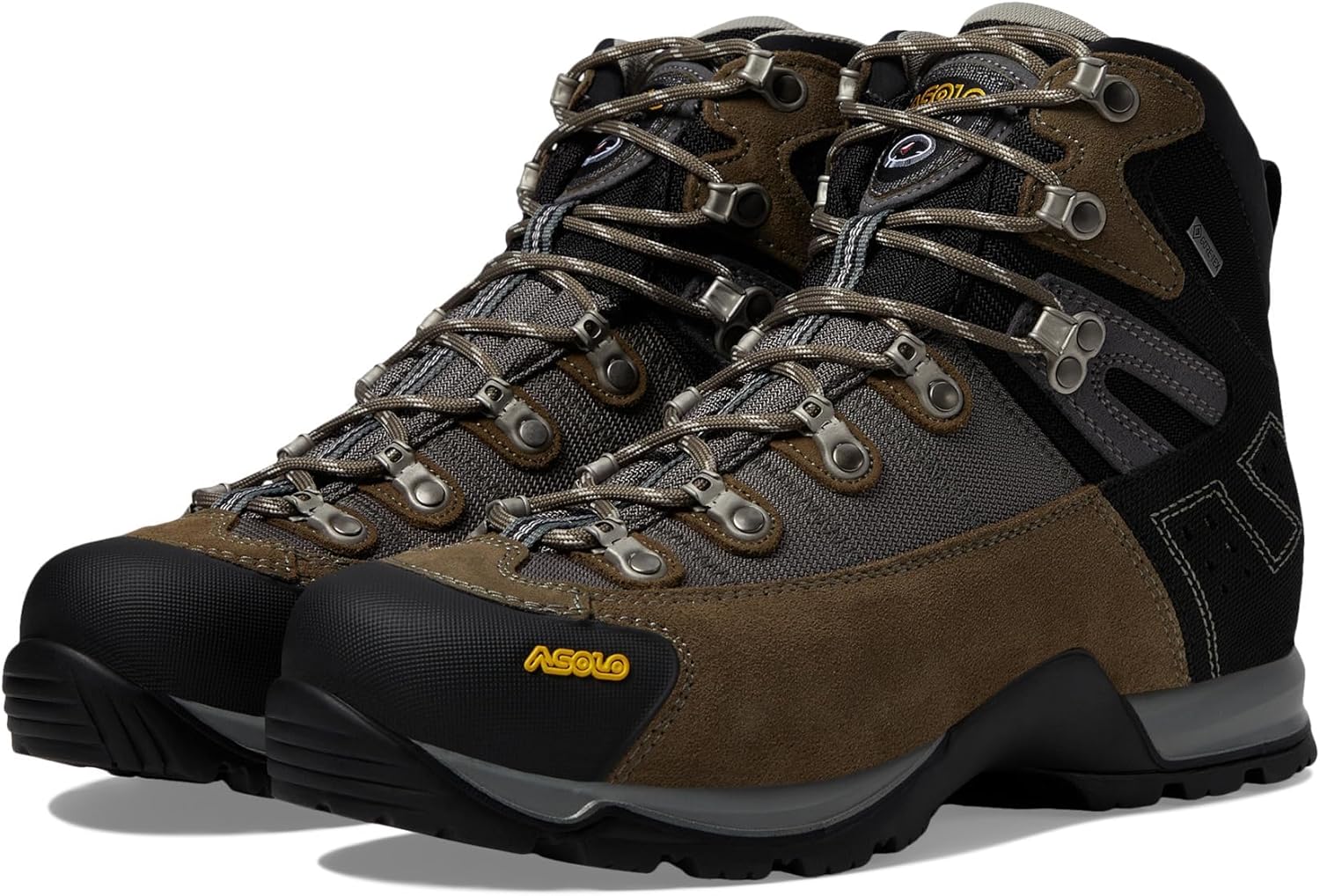Мужские трекинговые ботинки ASOLO FUGITIVE GTX с водоотталкивающей и дышащей замшево-нейлоновой верхней частью, низкой посадкой на щиколотке, резиновый носок, Truffle/Stone
Мужские трекинговые ботинки ASOLO FUGITIVE GTX с водоотталкивающей и дышащей замшево-нейлоновой верхней частью, низкой посадкой на щиколотке, резиновый носок, Truffle/Stone