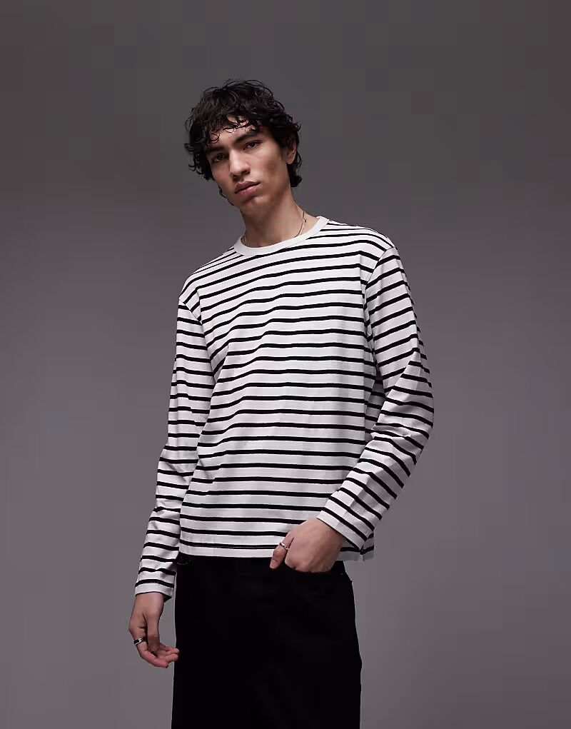 Футболка Mango с длинными рукавами в полоску темно-синего цвета
Футболка Mango с длинными рукавами в полоску темно-синего цвета