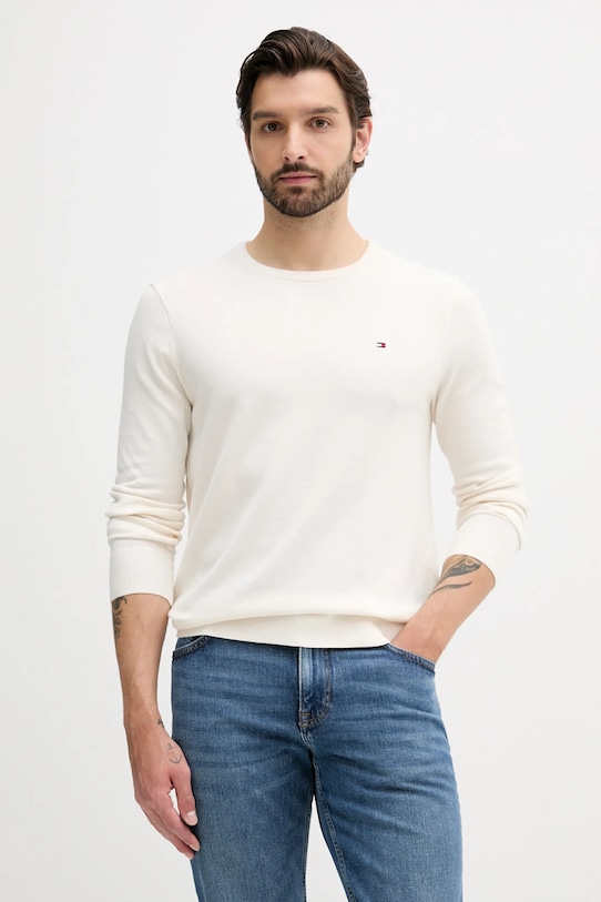 Хлопковый свитер Tommy Hilfiger, бежевый 
Хлопковый свитер Tommy Hilfiger, бежевый