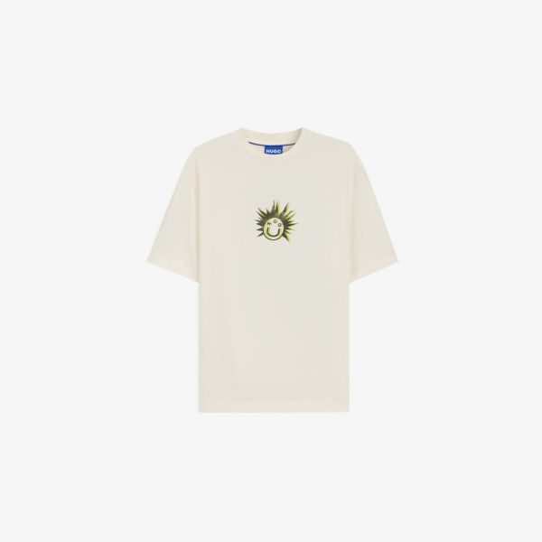 Футболка Hugo с коротким рукавом и графическим принтом, белый 
Футболка Hugo с коротким рукавом и графическим принтом, белый