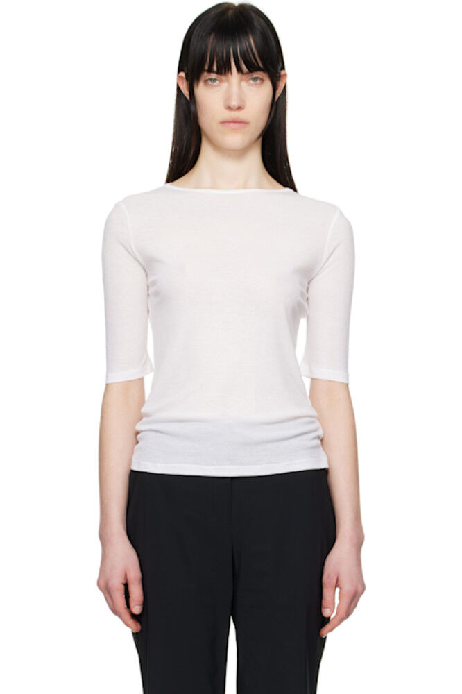 Белая круглая футболка с коротким рукавом AMOMENTO
Белая круглая футболка с коротким рукавом AMOMENTO