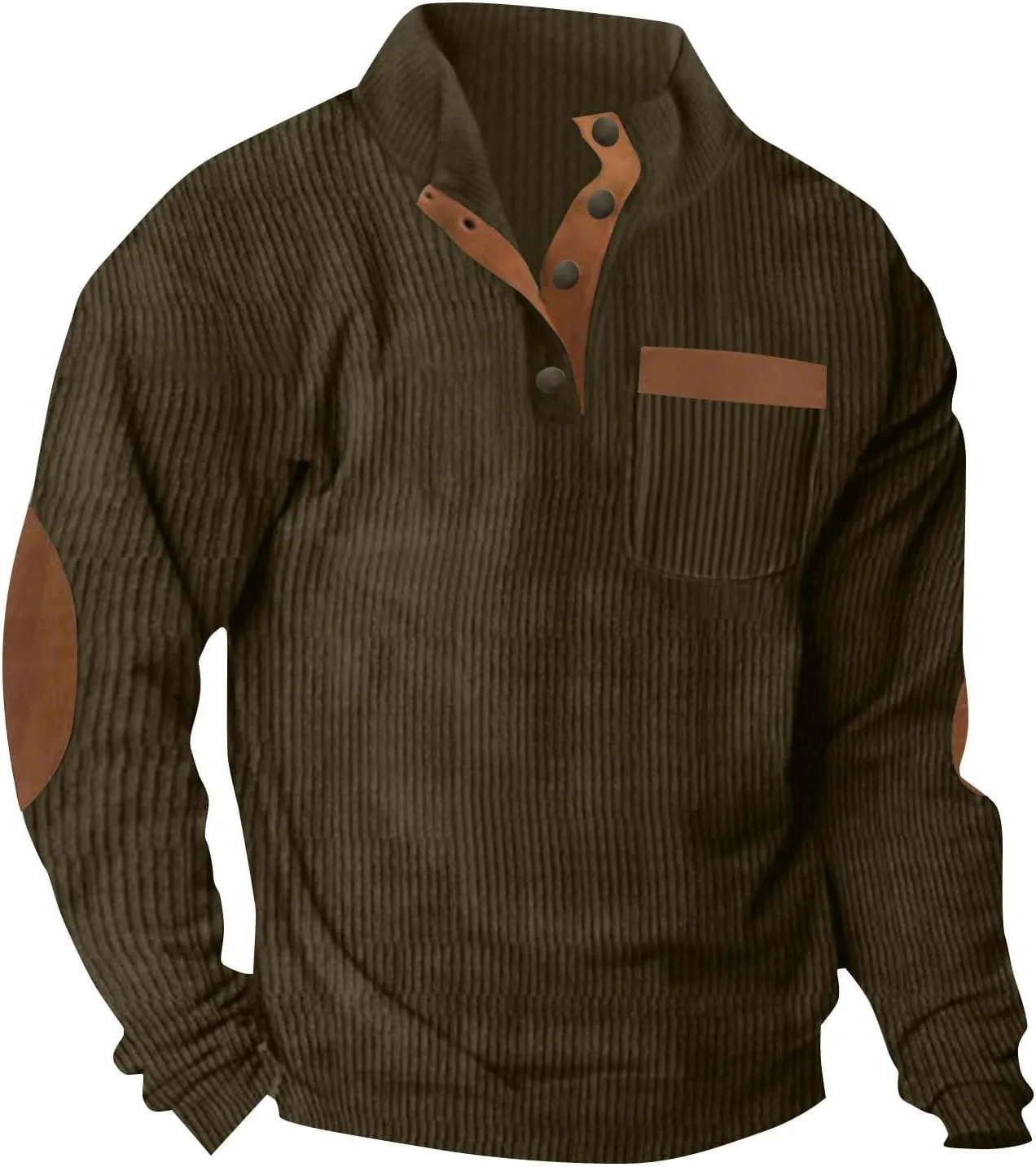 Мужская вельветовая толстовка с воротником стойкой и карманом
Мужская вельветовая толстовка с воротником стойкой и карманом